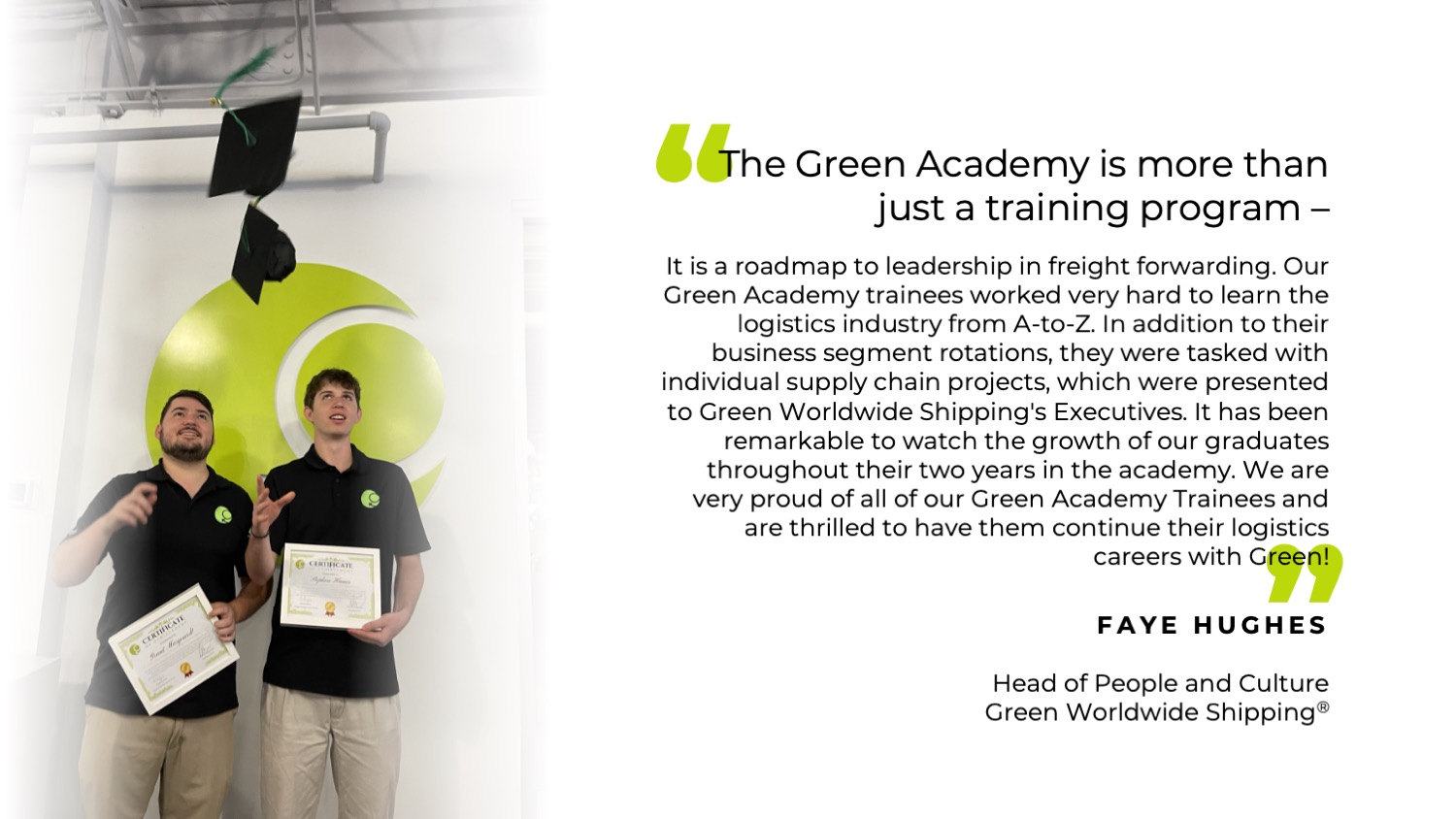 Green Worldwide Shipping, Green Academy, Thomas Jorgensen, A-to-Z logistics