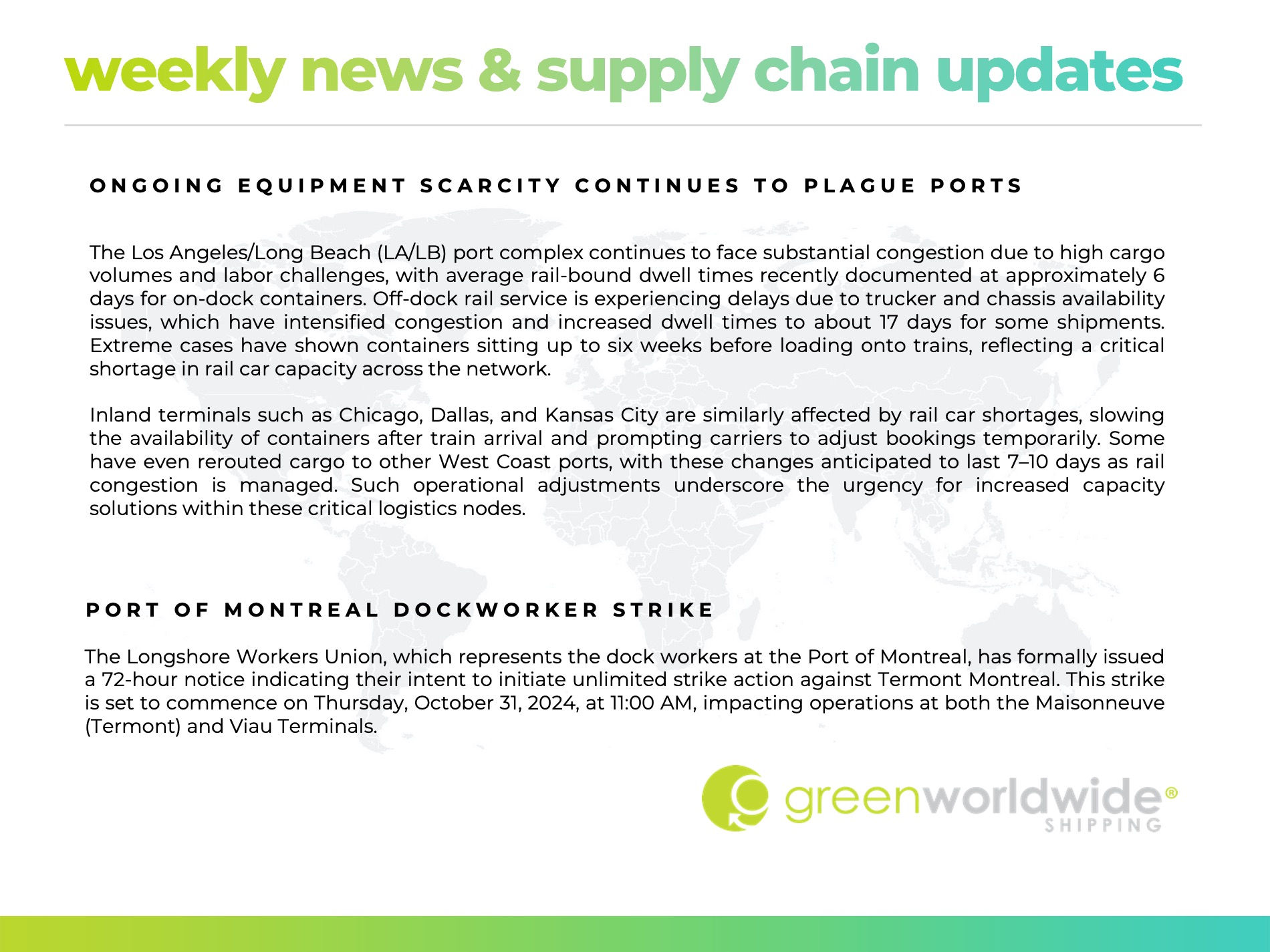 port congestion, ILA, usmx, congestion, capacity, freight market update, trade lanes, railcar shortage