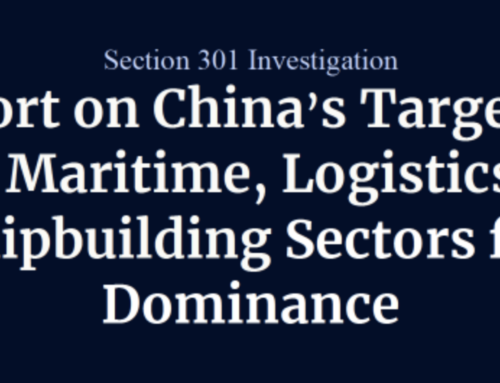 USTR RECOMMENDS FEES FOR CHINA BASED MARINE VESSEL OPERATORS