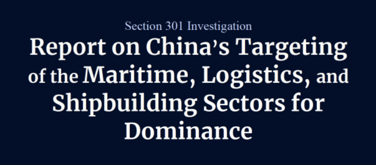 Section 301, USTR, China, US Trade War, Trade War with China, China Based Marine Vessel Operators